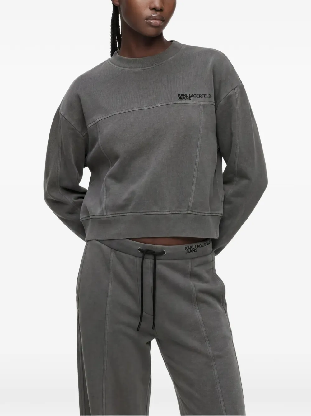 Karl Lagerfeld Jeans Ausgeblichenes Sweatshirt - Grau