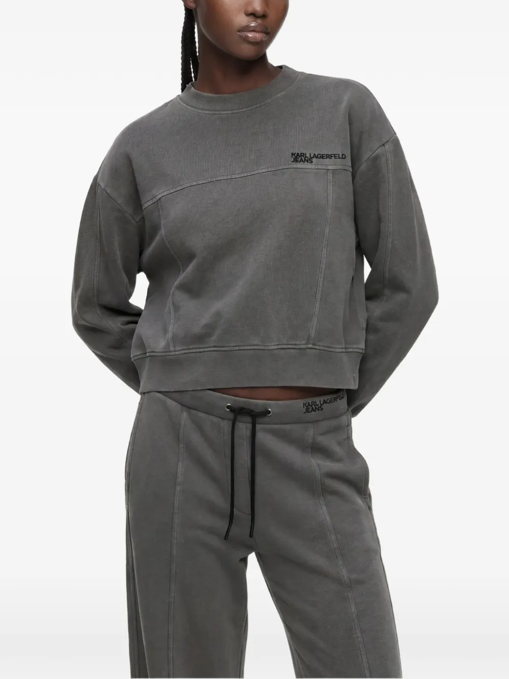 Karl Lagerfeld Jeans Ausgeblichenes Sweatshirt - Grau