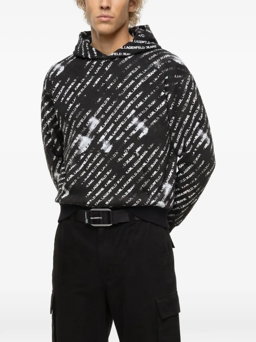 Karl Lagerfeld Jeans Ruimvallende hoodie met print Zwart