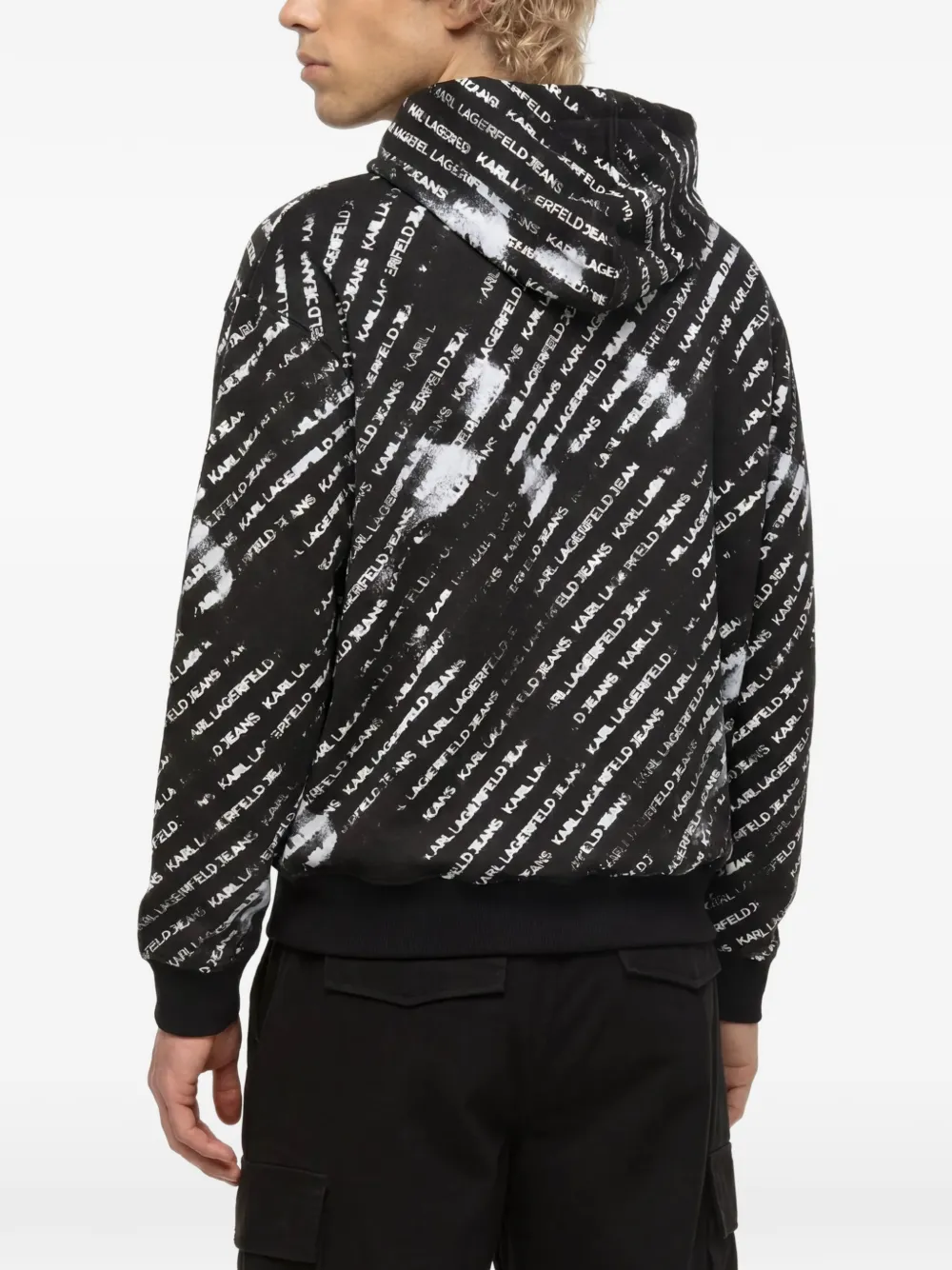 Karl Lagerfeld Jeans Ruimvallende hoodie met print Zwart