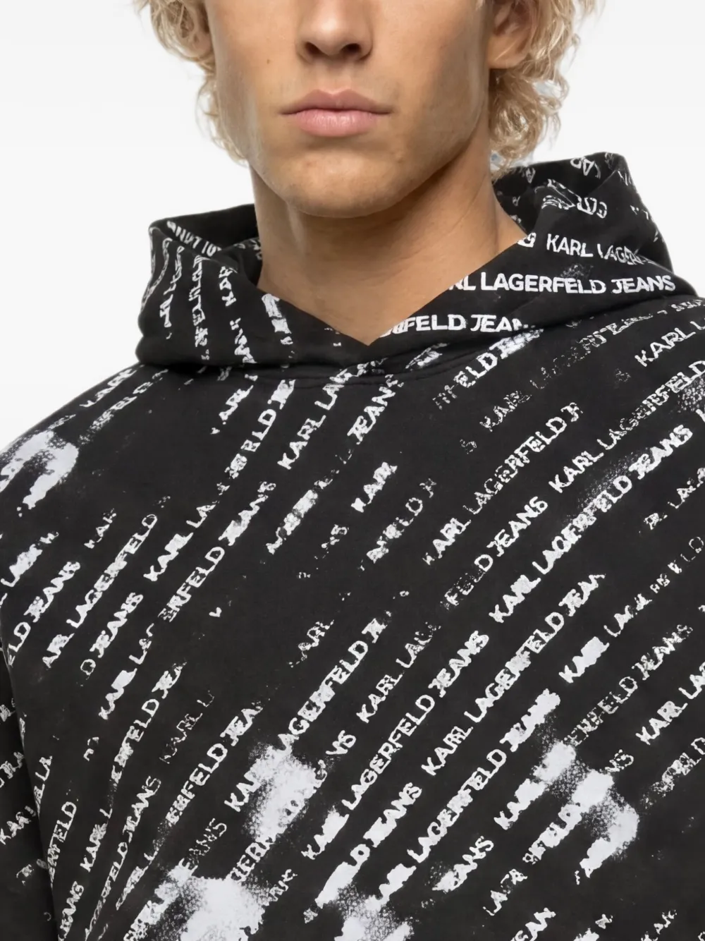 Karl Lagerfeld Jeans Ruimvallende hoodie met print Zwart