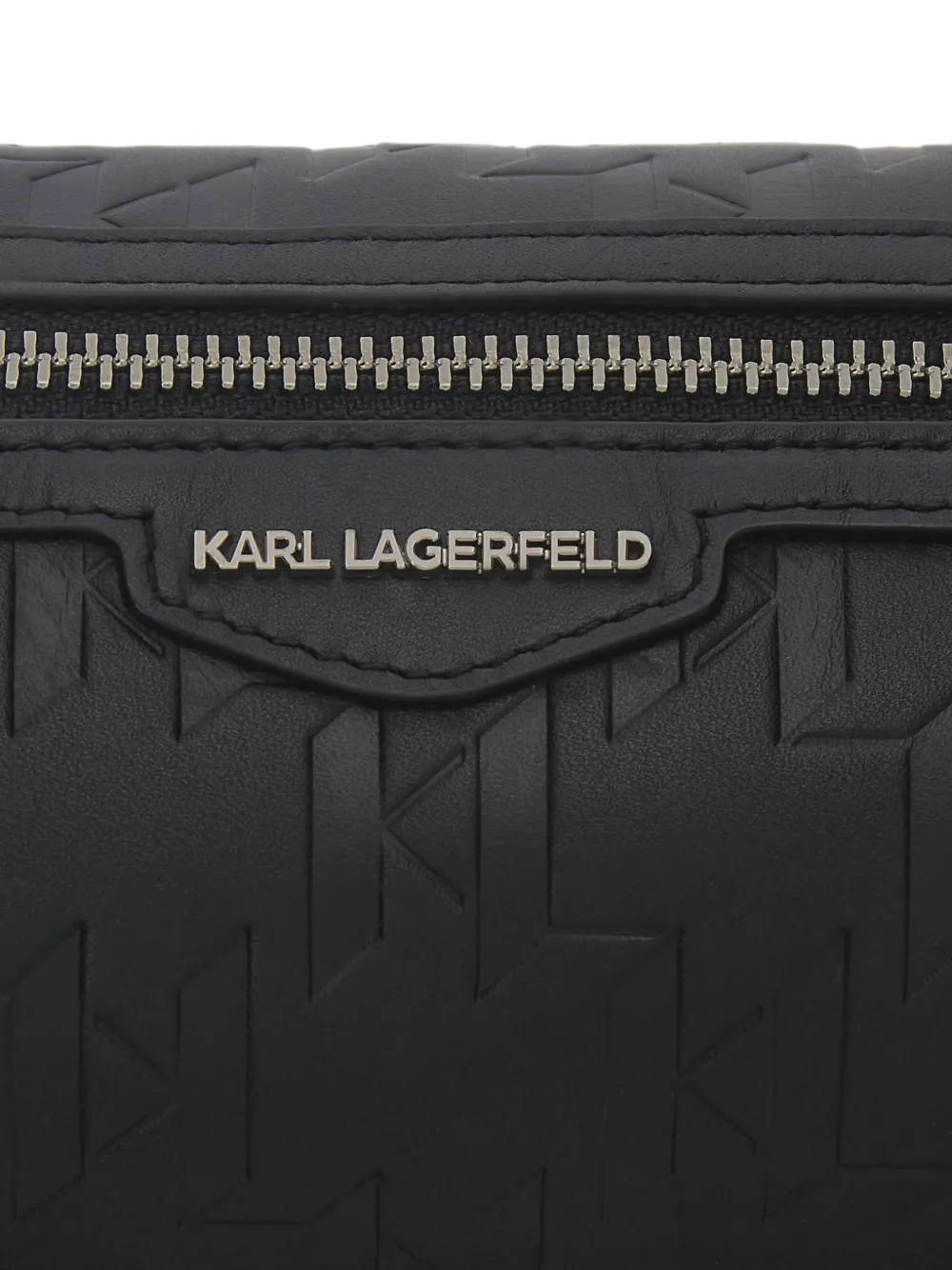 Karl Lagerfeld K Loom leren mini-tas Zwart