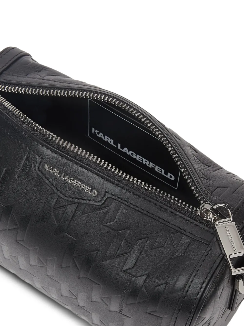 Karl Lagerfeld K Loom leren mini-tas Zwart
