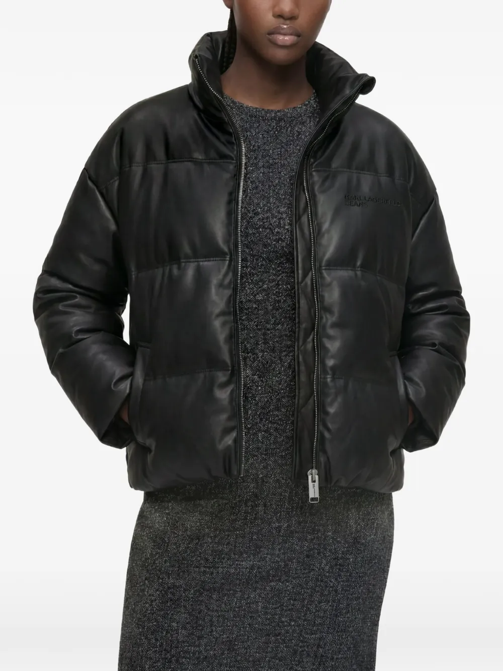 Karl Lagerfeld Jeans Jack van imitatieleer Zwart