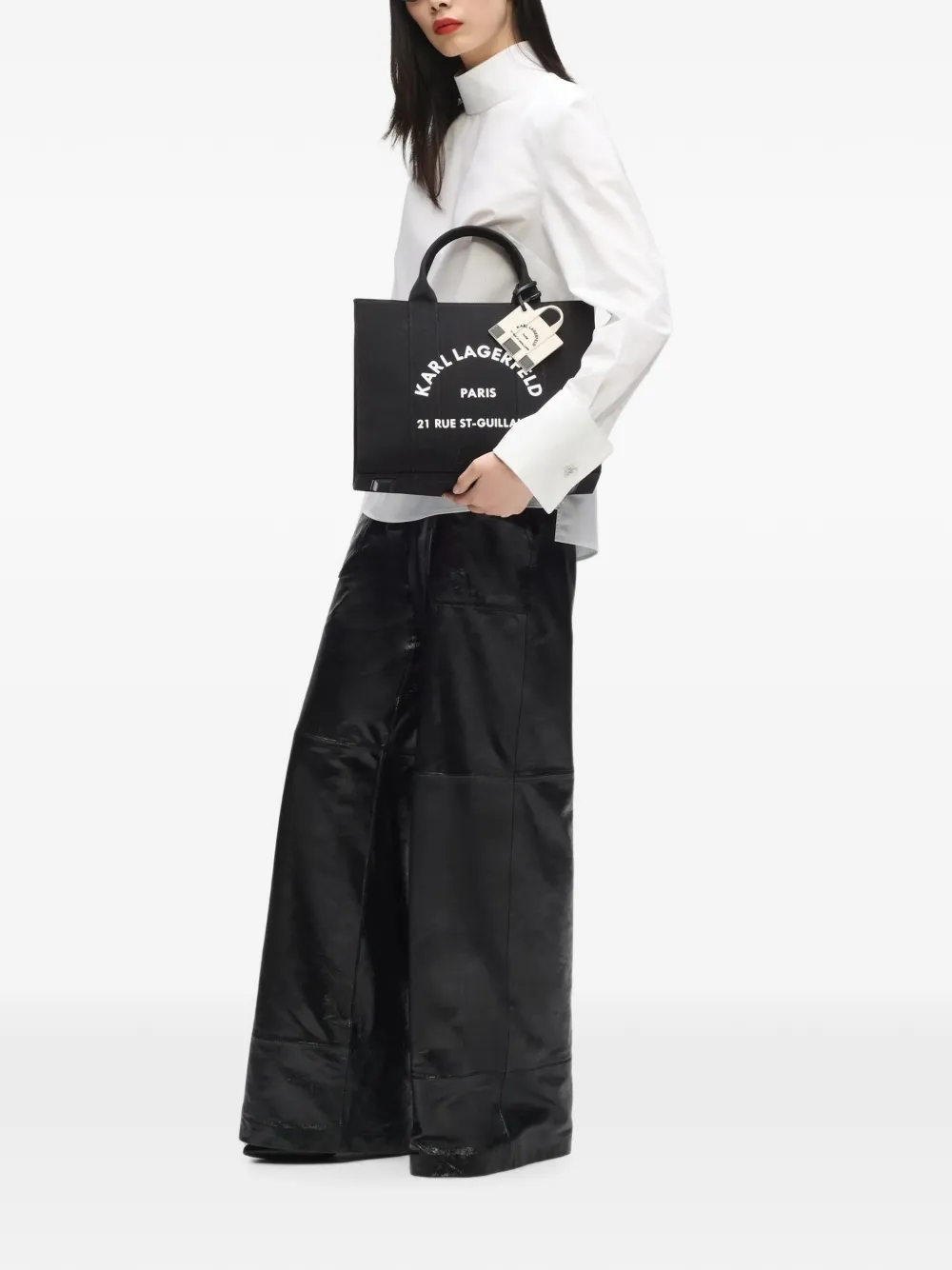 Karl Lagerfeld Medium Rue St-Guillaume vierkante bedel Zwart
