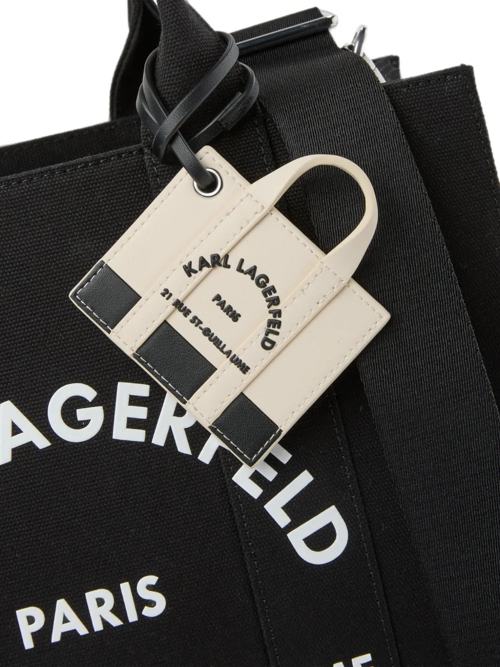 Karl Lagerfeld Medium Rue St-Guillaume vierkante bedel Zwart