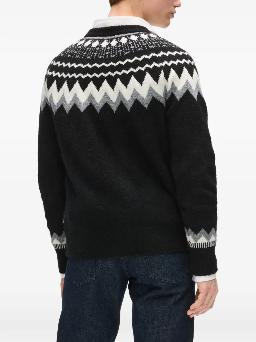 Karl Lagerfeld Fair Isle gebreide trui Zwart