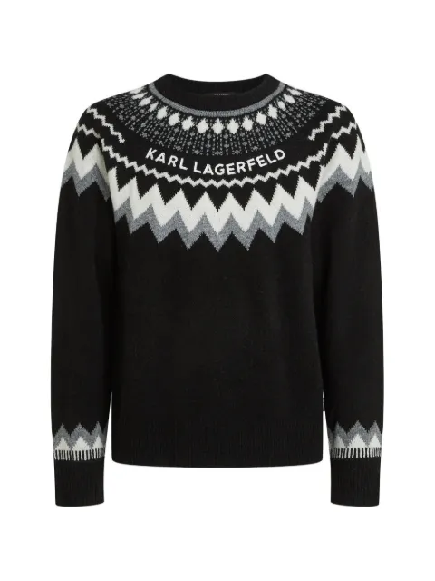 Karl Lagerfeld suéter de tejido fair isle