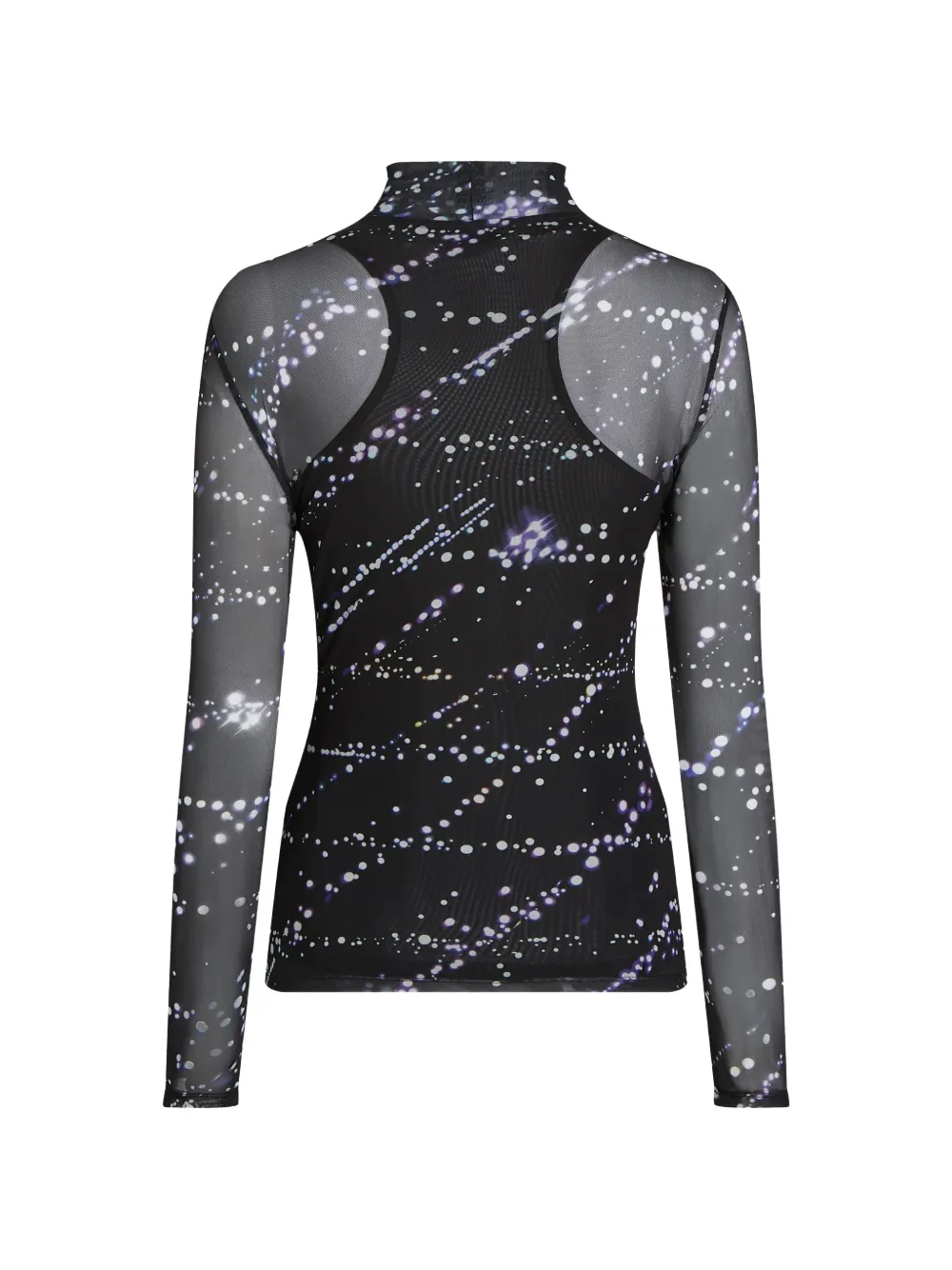 Karl Lagerfeld Jeans mesh all-over-print top Zwart