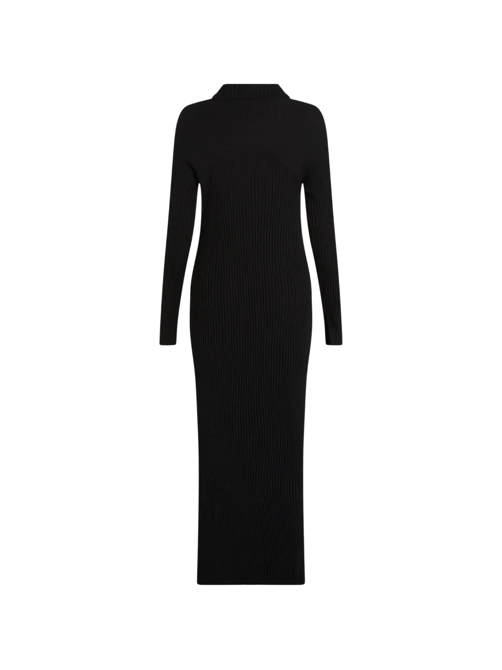 Karl Lagerfeld Jeans Ribgebreide maxi-jurk met halve rits Zwart