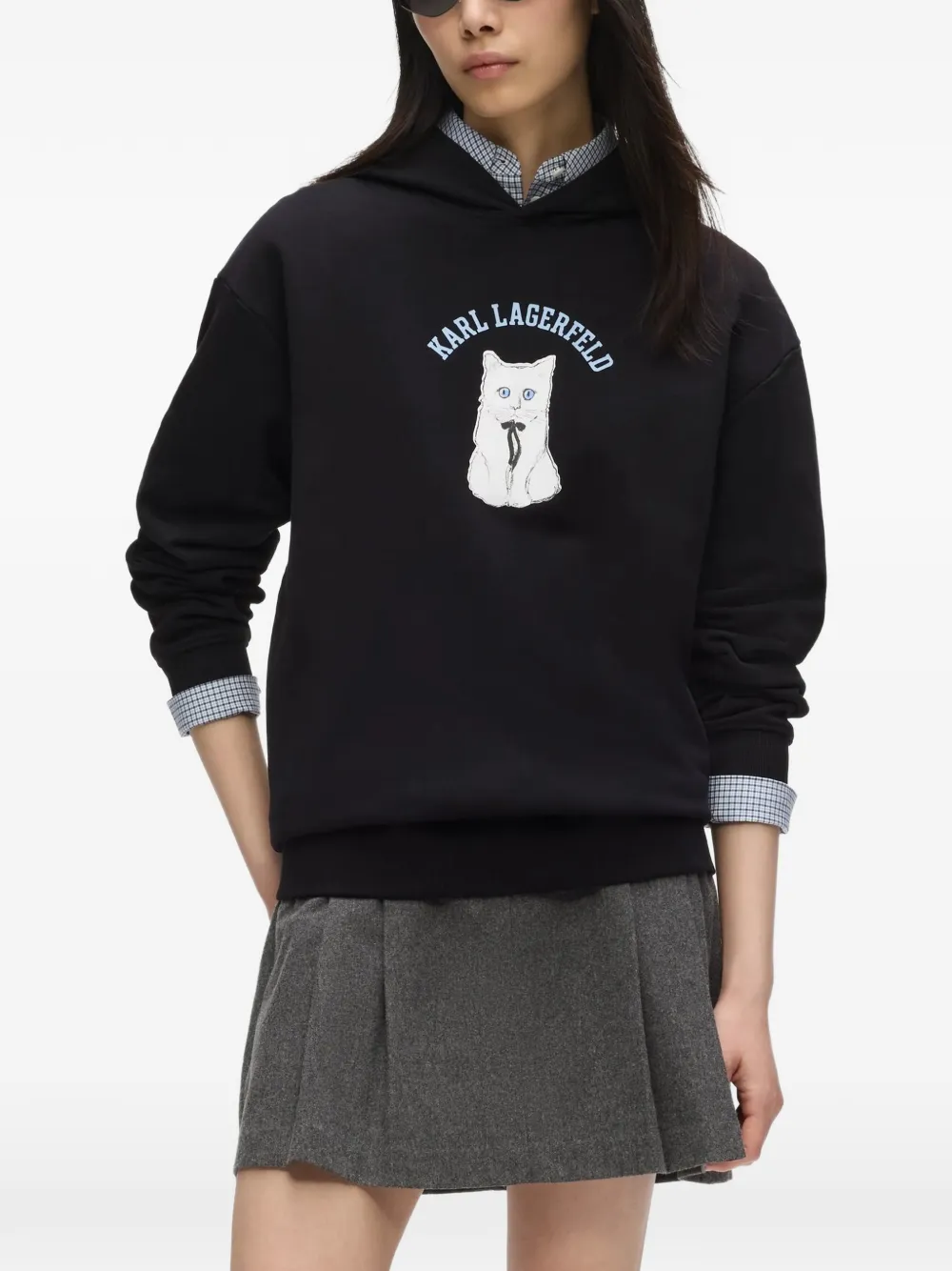 Karl Lagerfeld Ikon Choupette hoodie Zwart