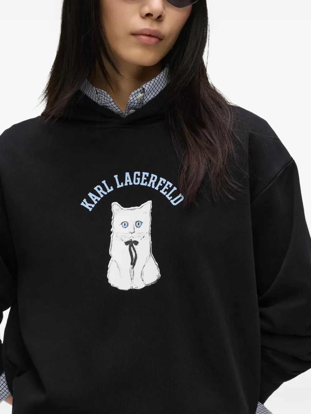 Karl Lagerfeld Ikon Choupette hoodie Zwart