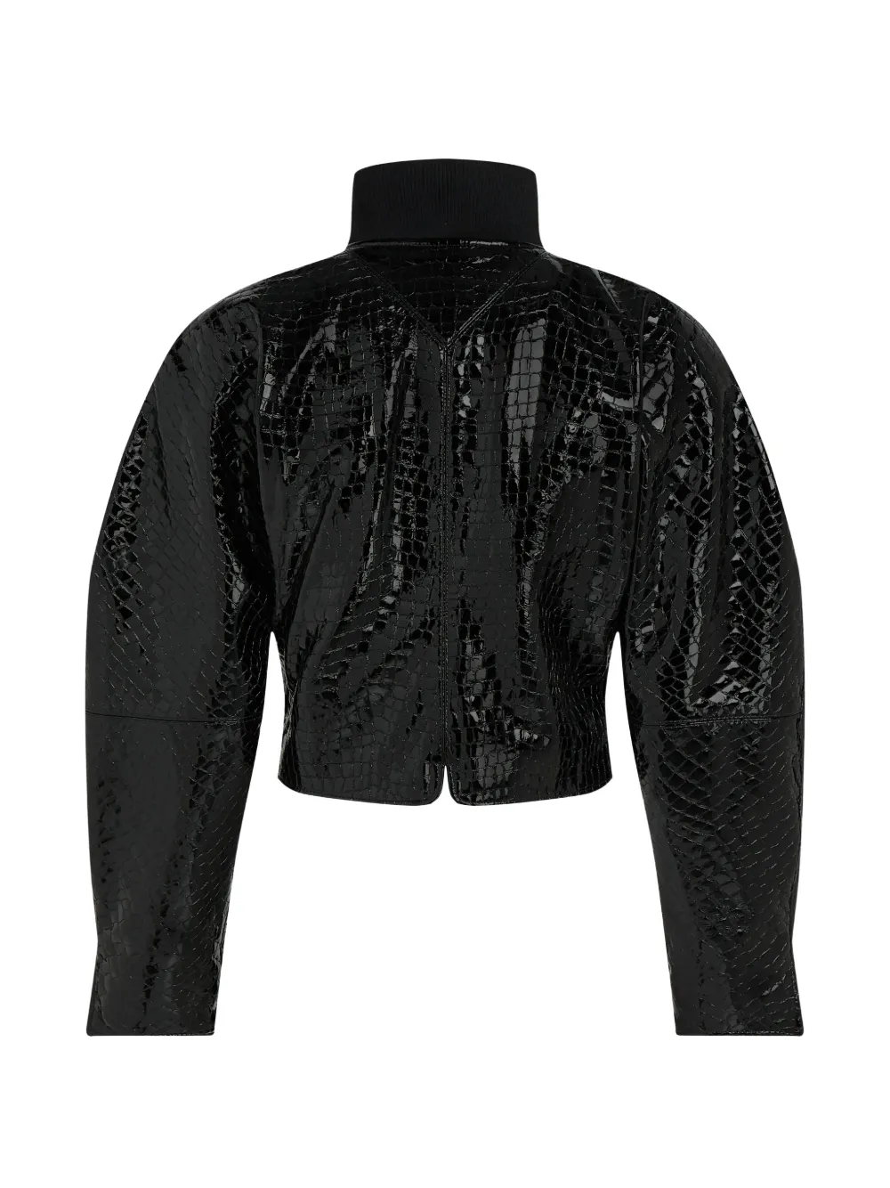 Karl Lagerfeld Karl Studio leren jack met krokodillen-effect Zwart