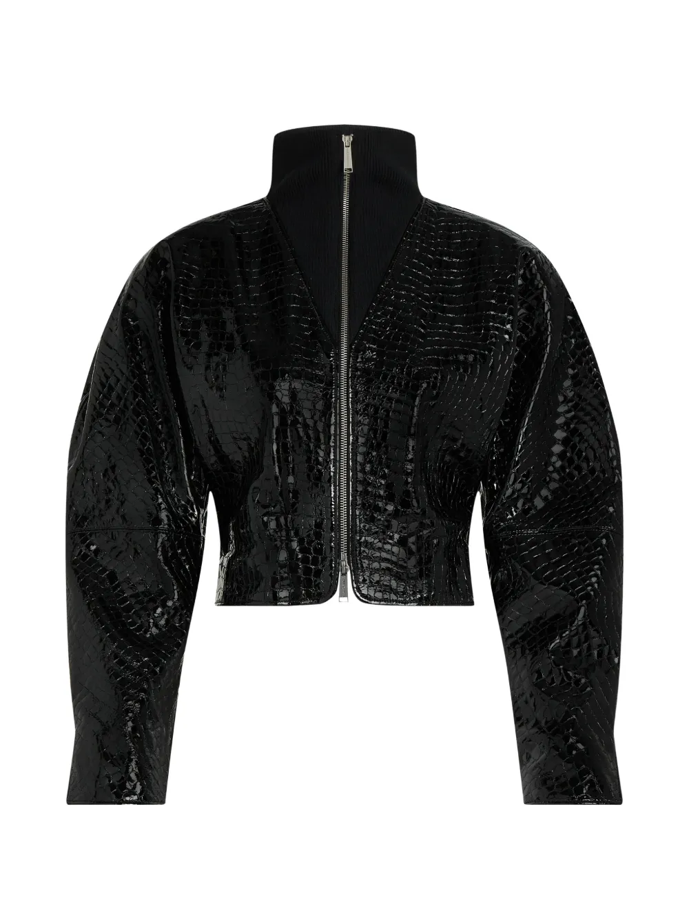 Karl Lagerfeld Karl Studio croc leather jacket - Nero