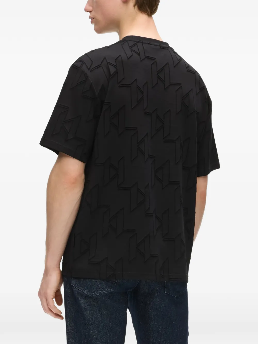 Karl Lagerfeld T-shirt met monogram Zwart
