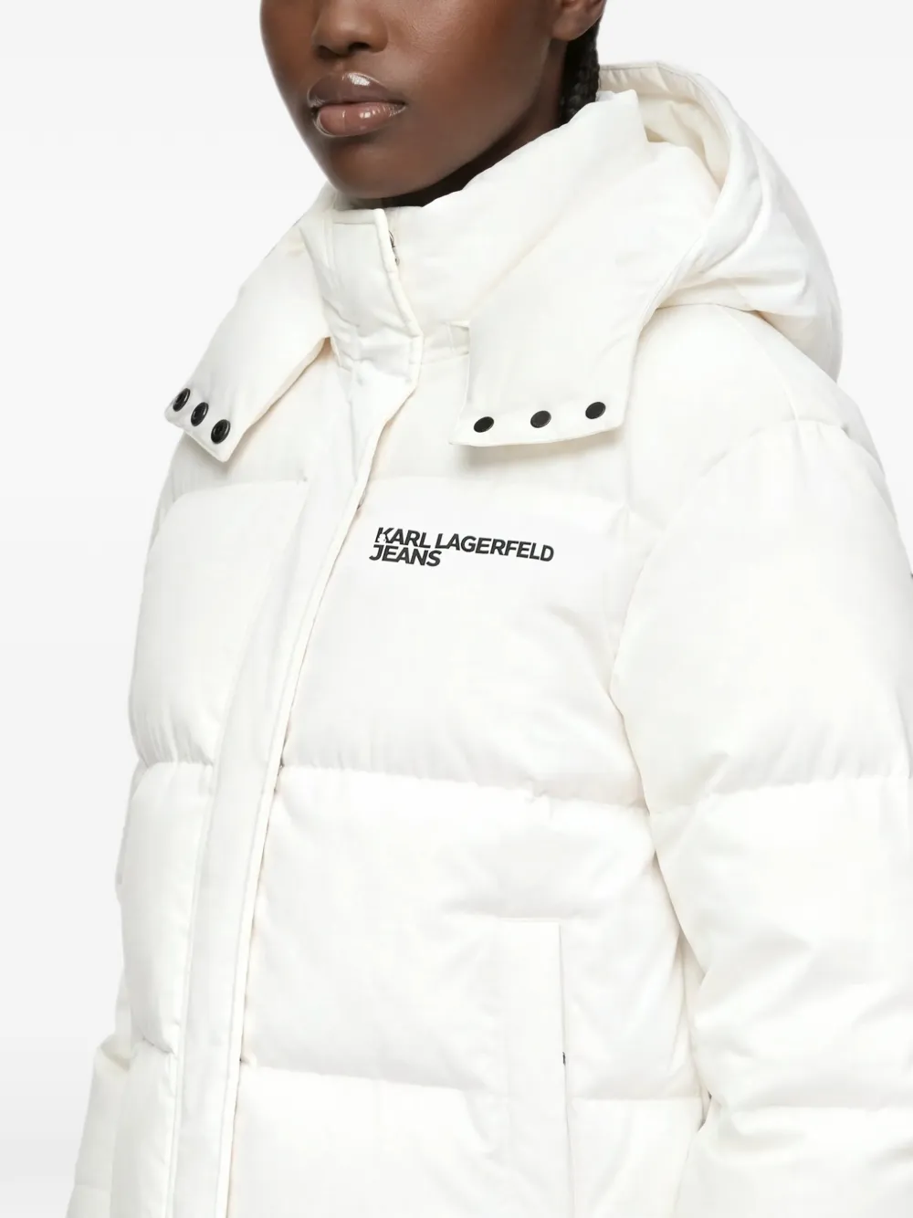 Karl Lagerfeld Jeans logo-print puffer jacket Wit
