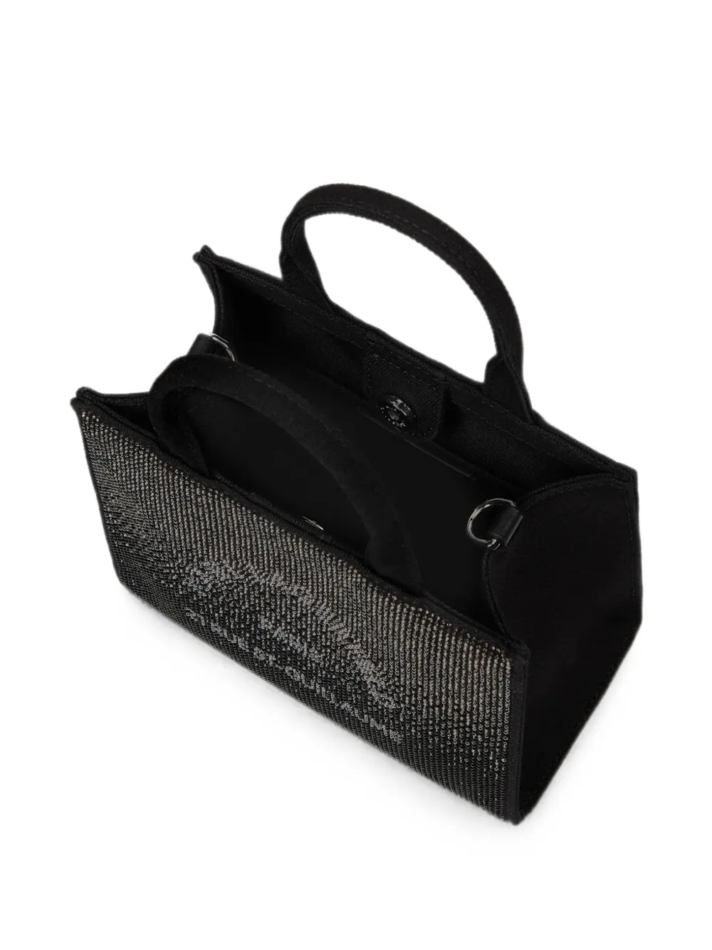 Karl Lagerfeld Rue St-Guillaume vierkante mini-shopper met stras Zwart