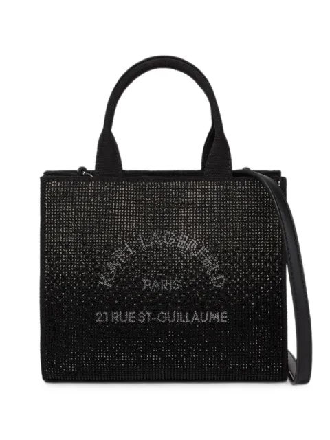 Karl Lagerfeld Rue St-Guillaume rhinestone mini square tote bag