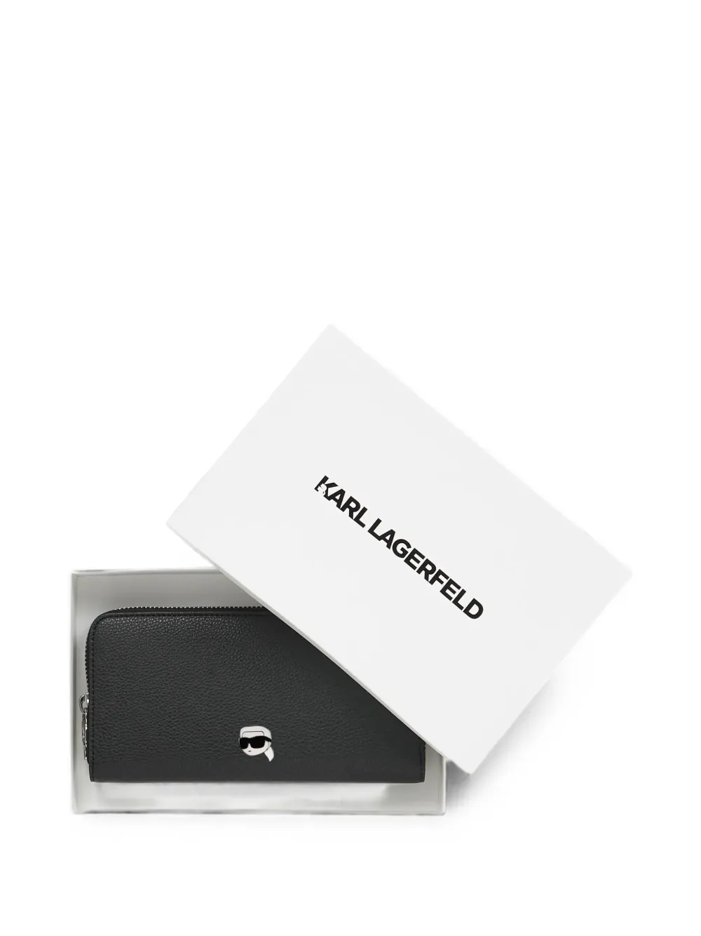 Karl Lagerfeld Ikon Pebble portemonnee Zwart