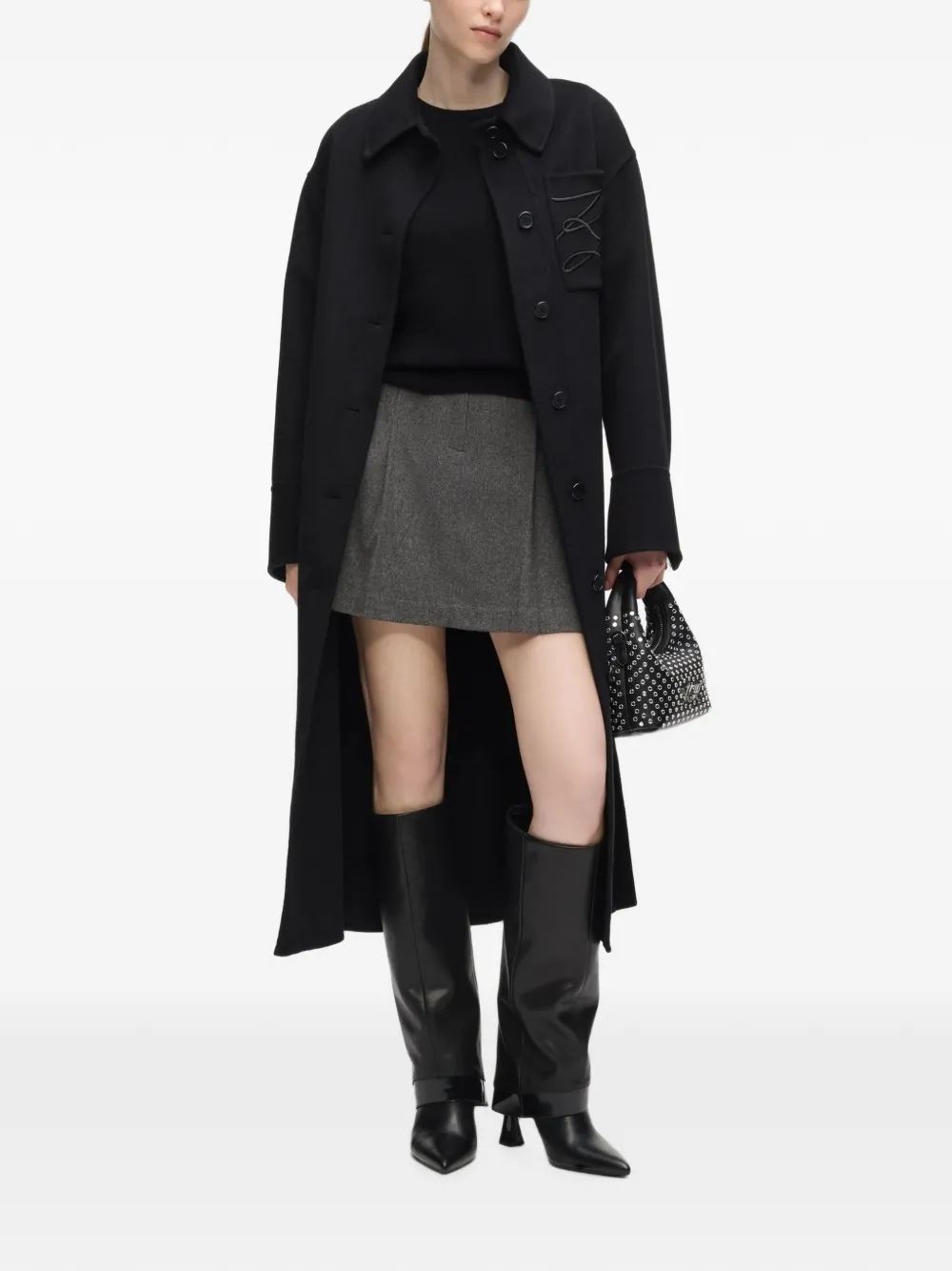 Karl Lagerfeld Wollen jas Zwart