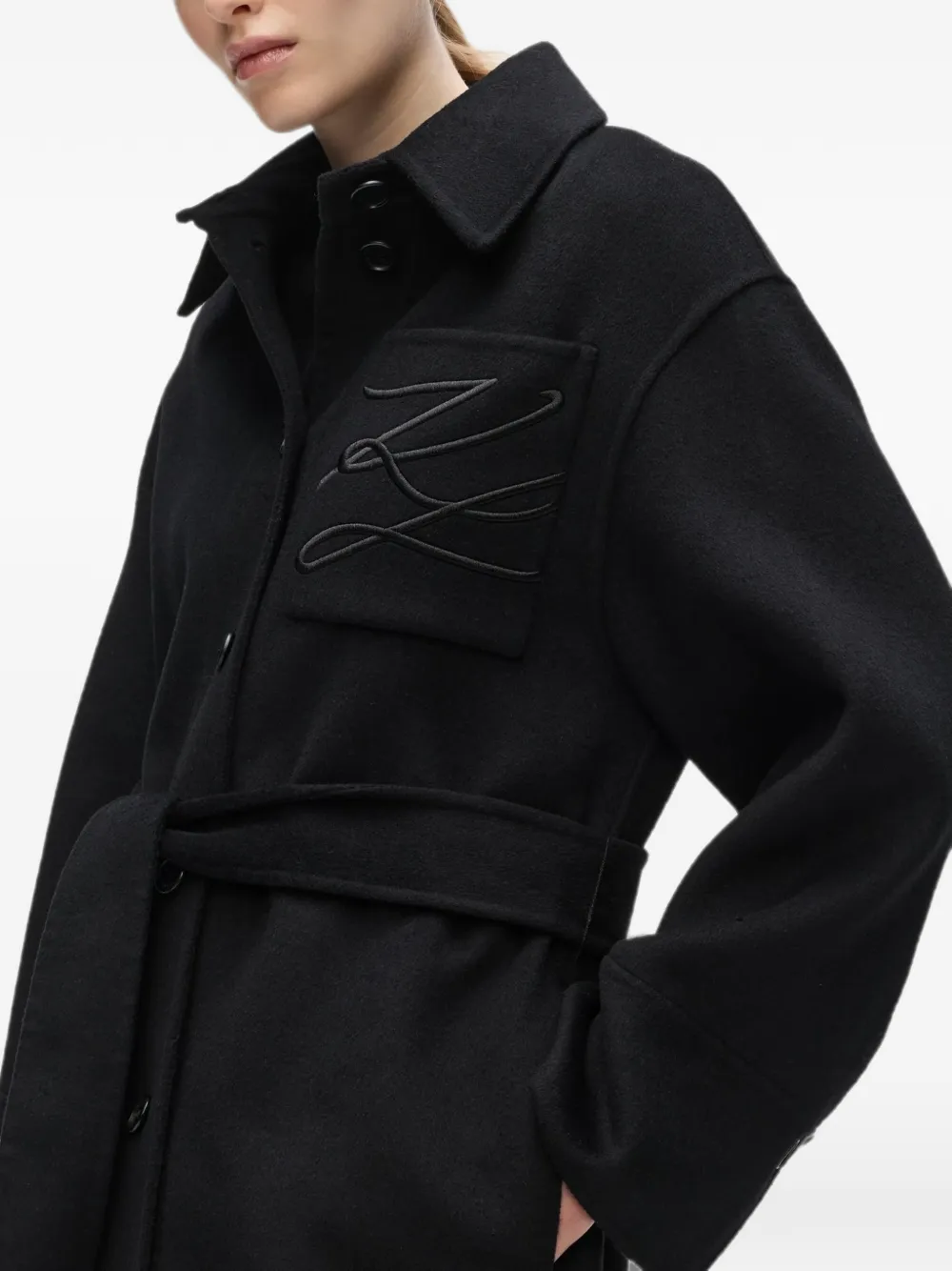 Karl Lagerfeld Wollen jas Zwart