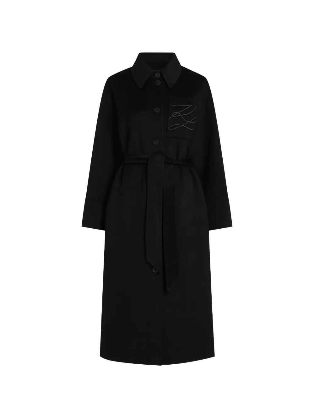 Karl Lagerfeld Mantel mit Gürtel - Schwarz