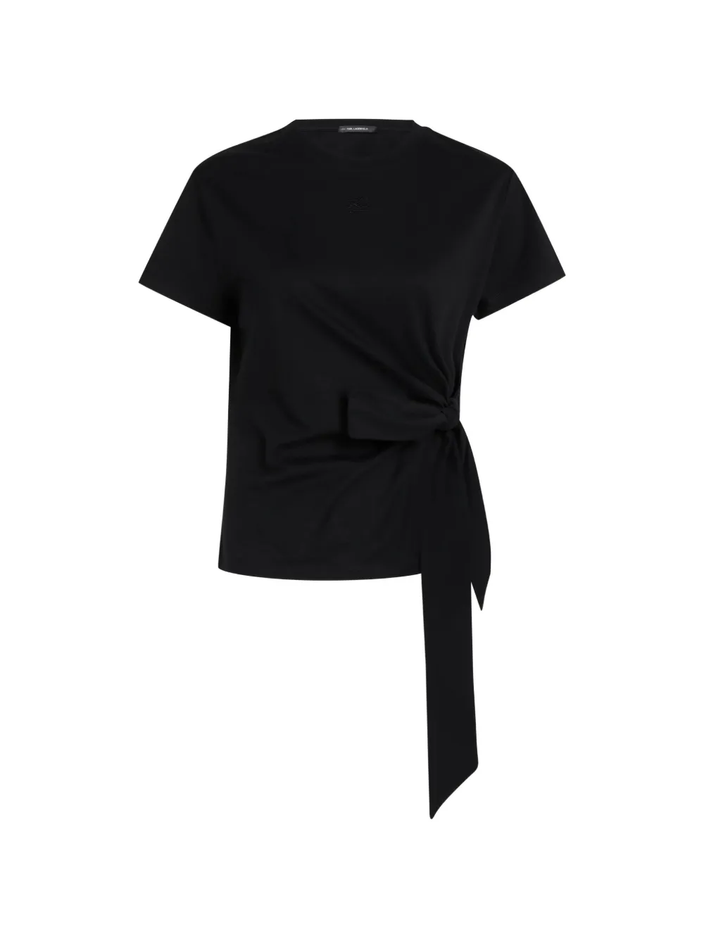 Karl Lagerfeld Knot-detail T-shirt In Black