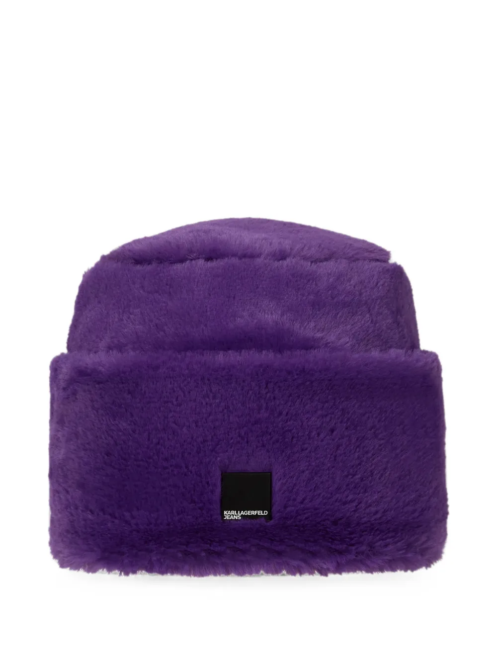 Karl Lagerfeld Jeans Faltbare Beanie aus Faux Fur - Violett