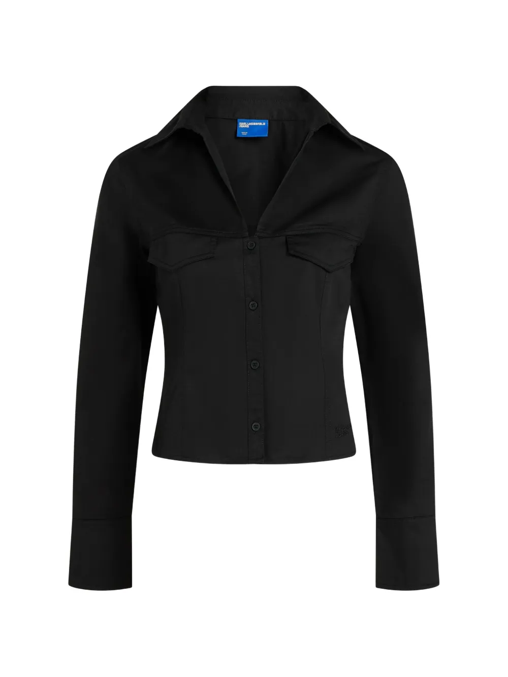 Karl Lagerfeld Jeans Hemd mit Klappentaschen - Schwarz