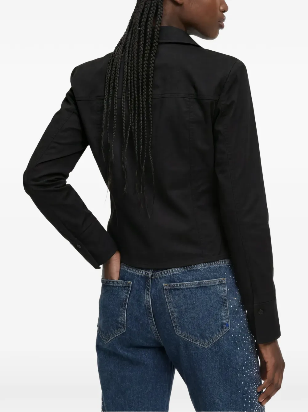 Karl Lagerfeld Jeans button-up flap-pocket shirt Zwart