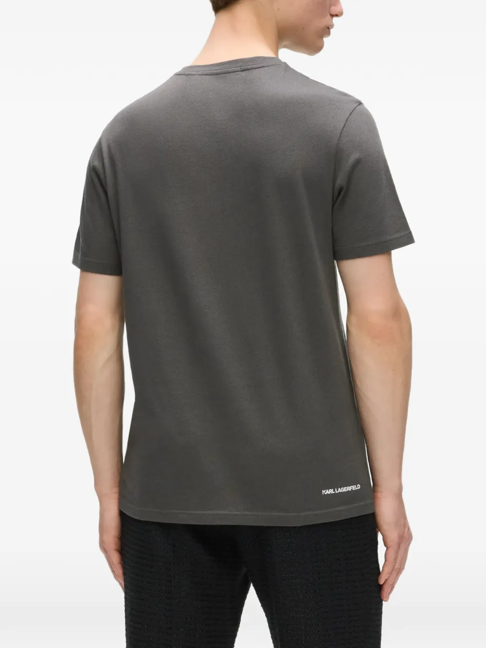 Karl Lagerfeld T-shirt met logopatch Grijs