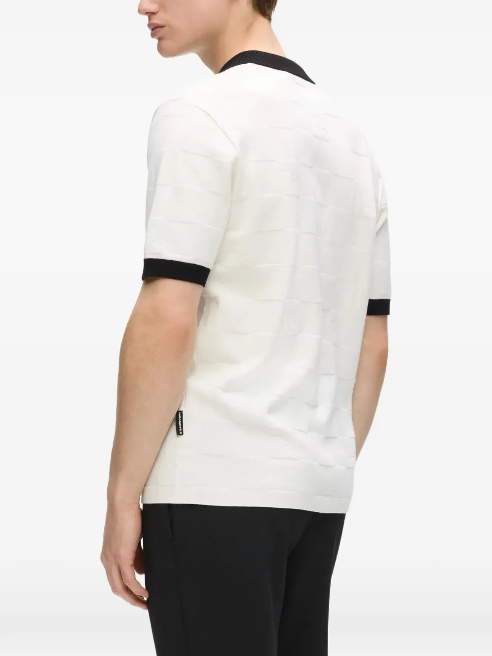 Karl Lagerfeld Geruit poloshirt met monogram Beige