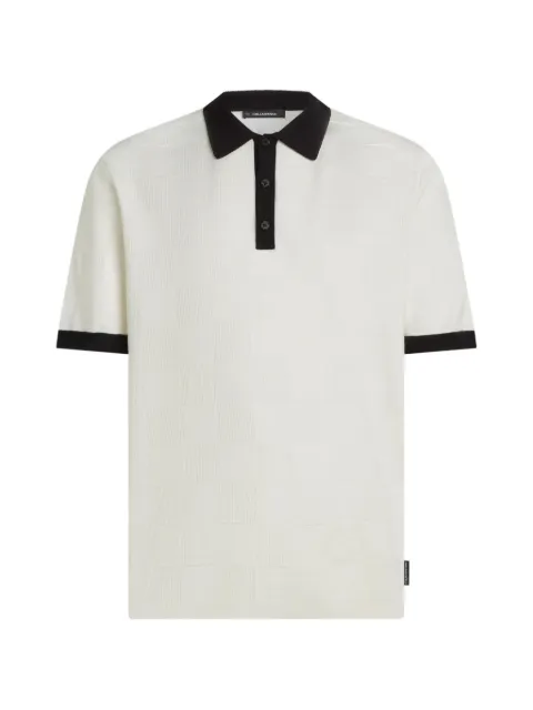 Karl Lagerfeld monogram checked polo shirt