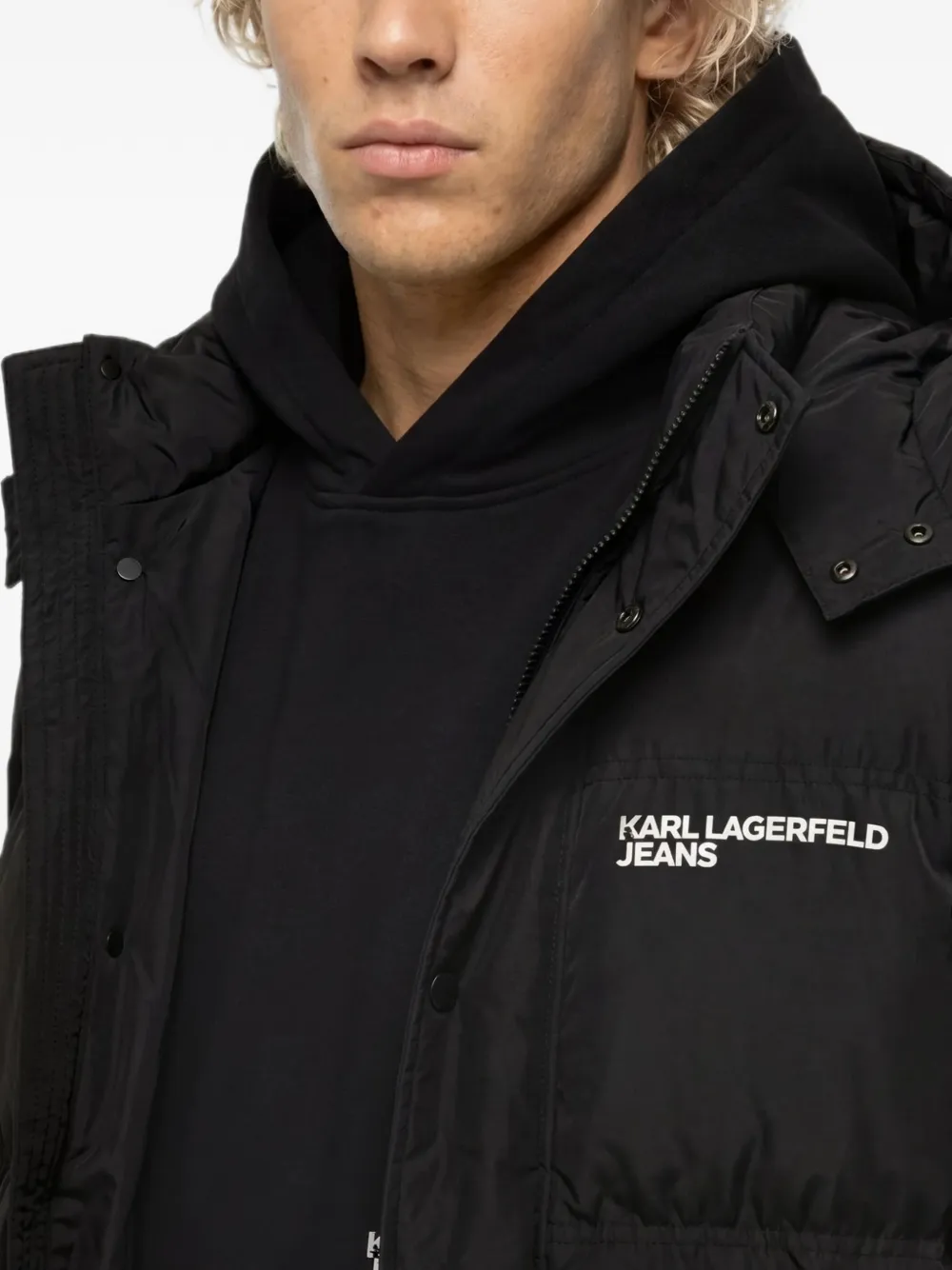 Karl Lagerfeld Jeans Jas met capuchon Zwart