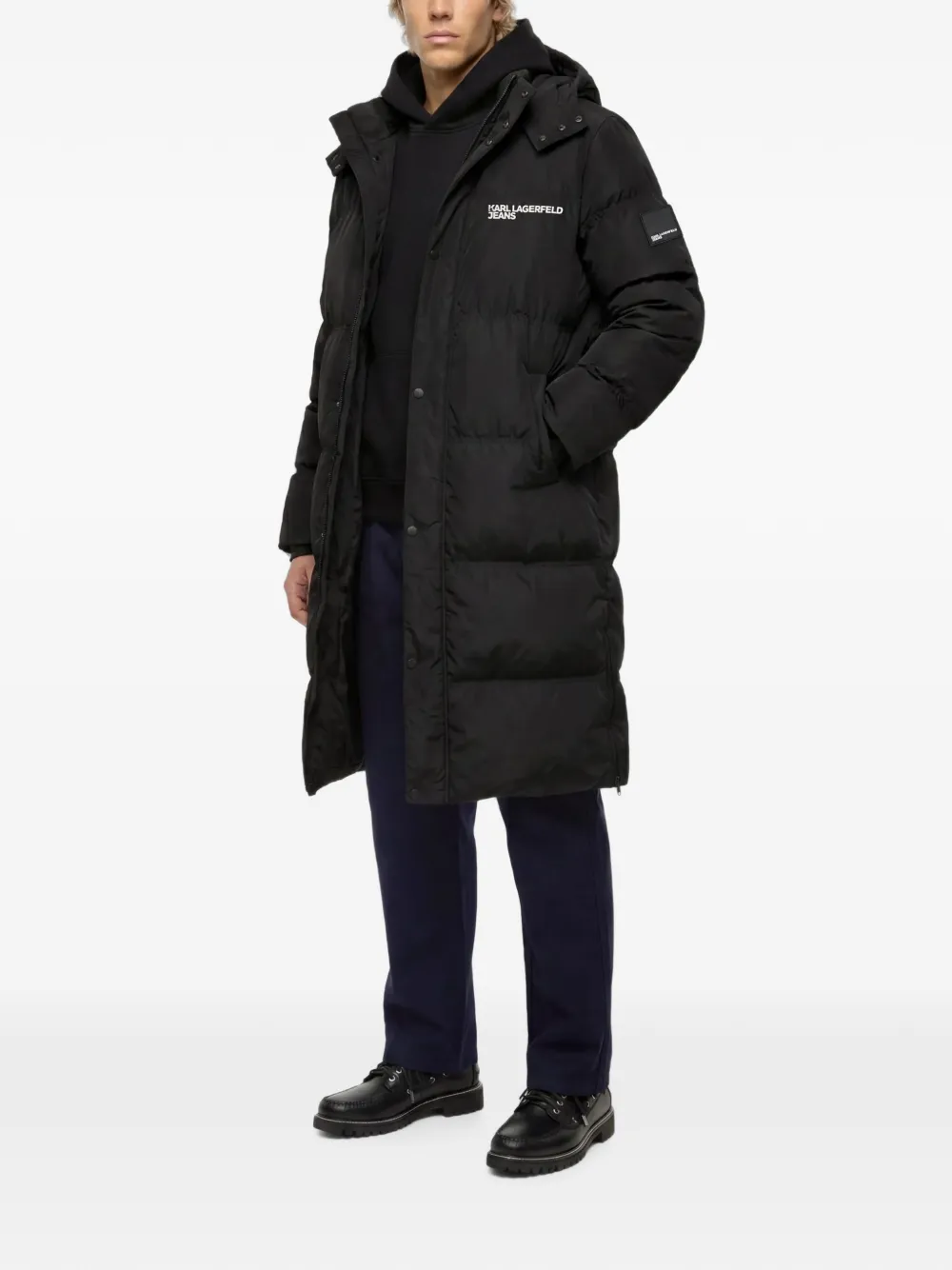 Karl Lagerfeld Jeans Jas met capuchon Zwart
