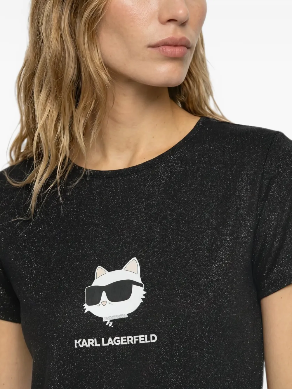 Karl Lagerfeld Ikon pyjama en sokken met glitters Zwart