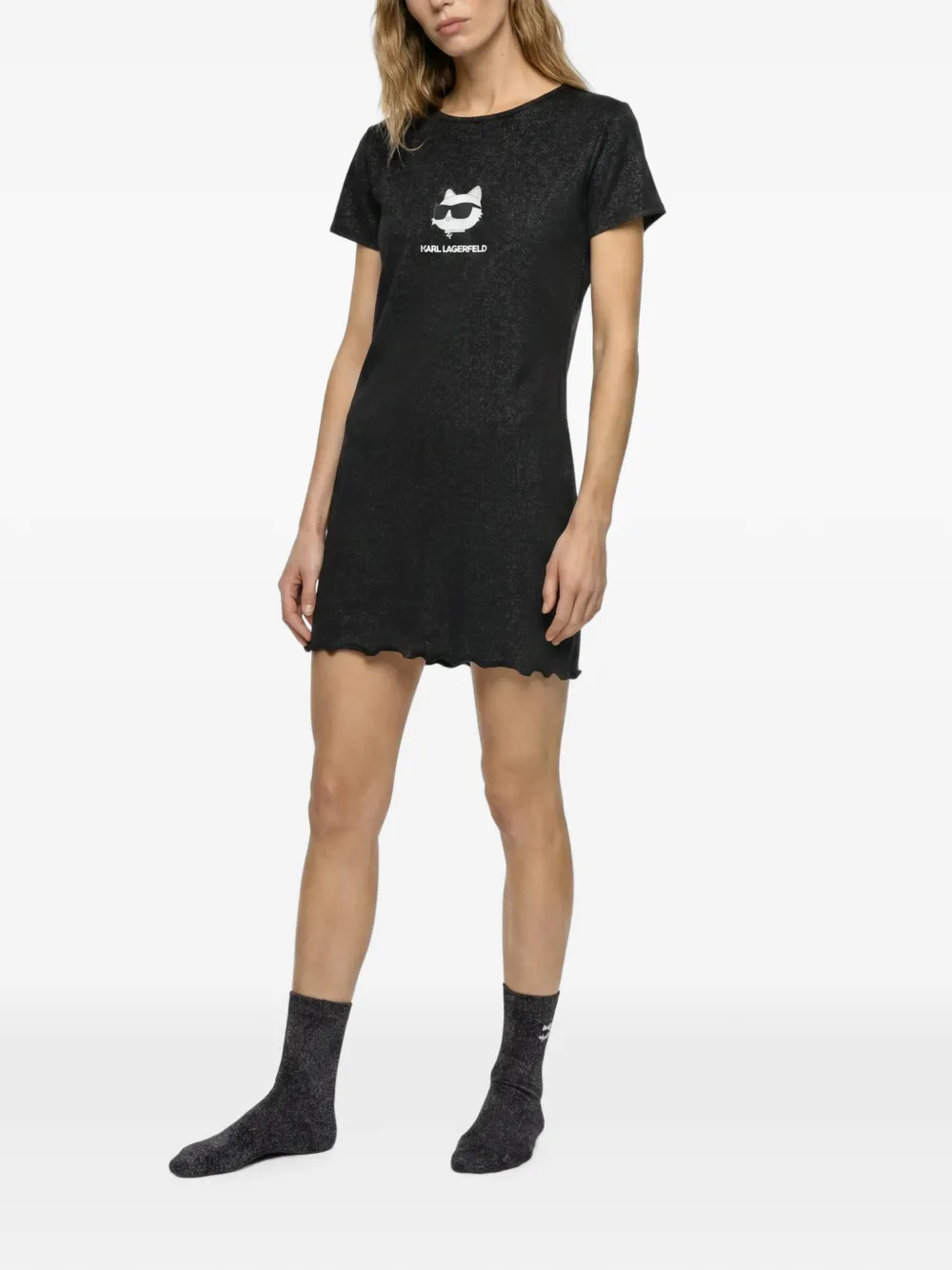 Karl Lagerfeld Ikon pyjama en sokken met glitters Zwart