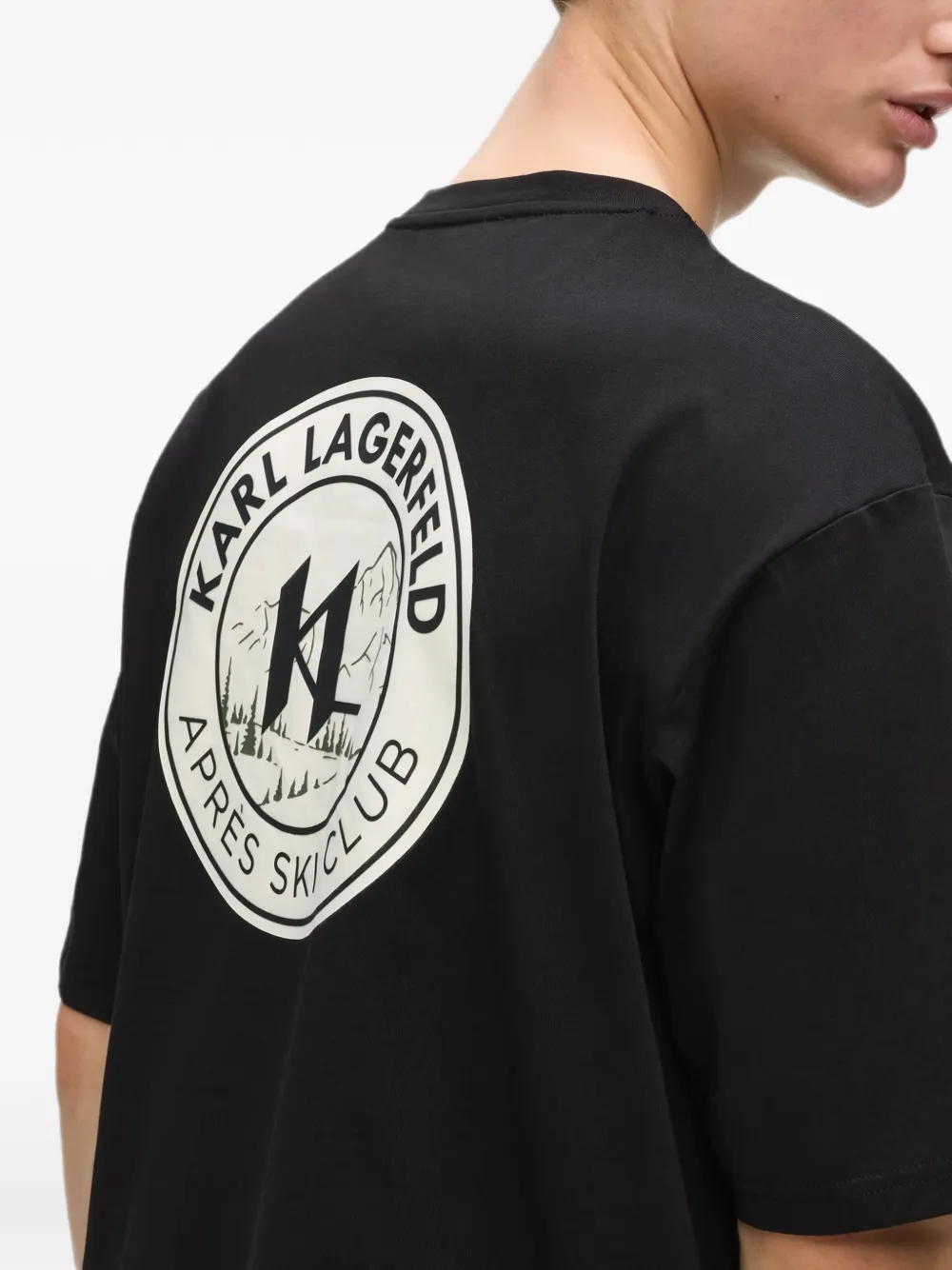 Karl Lagerfeld Après Ski Club T-shirt met logo Zwart