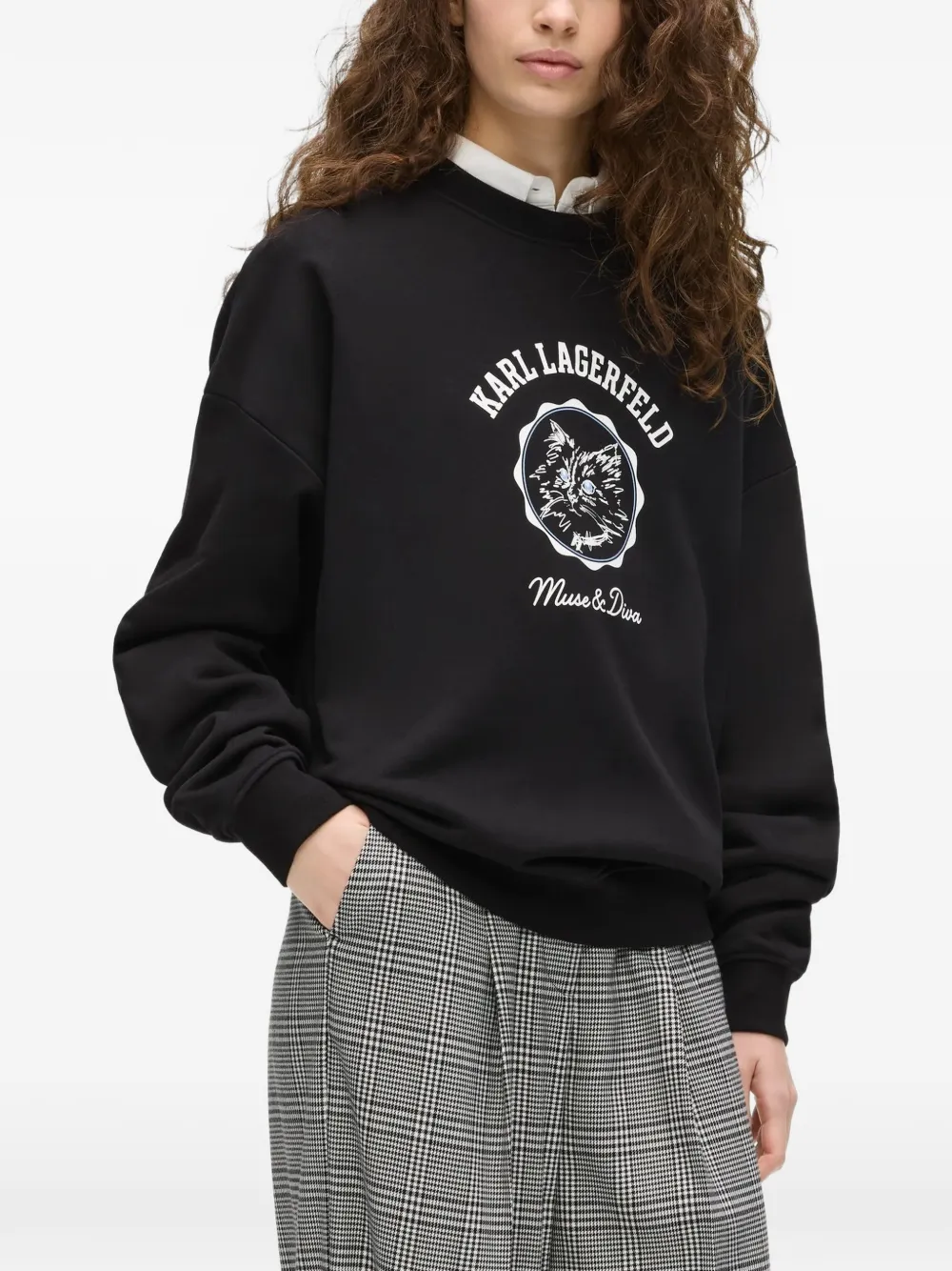 Karl Lagerfeld Ikon Choupette Muse sweater Zwart