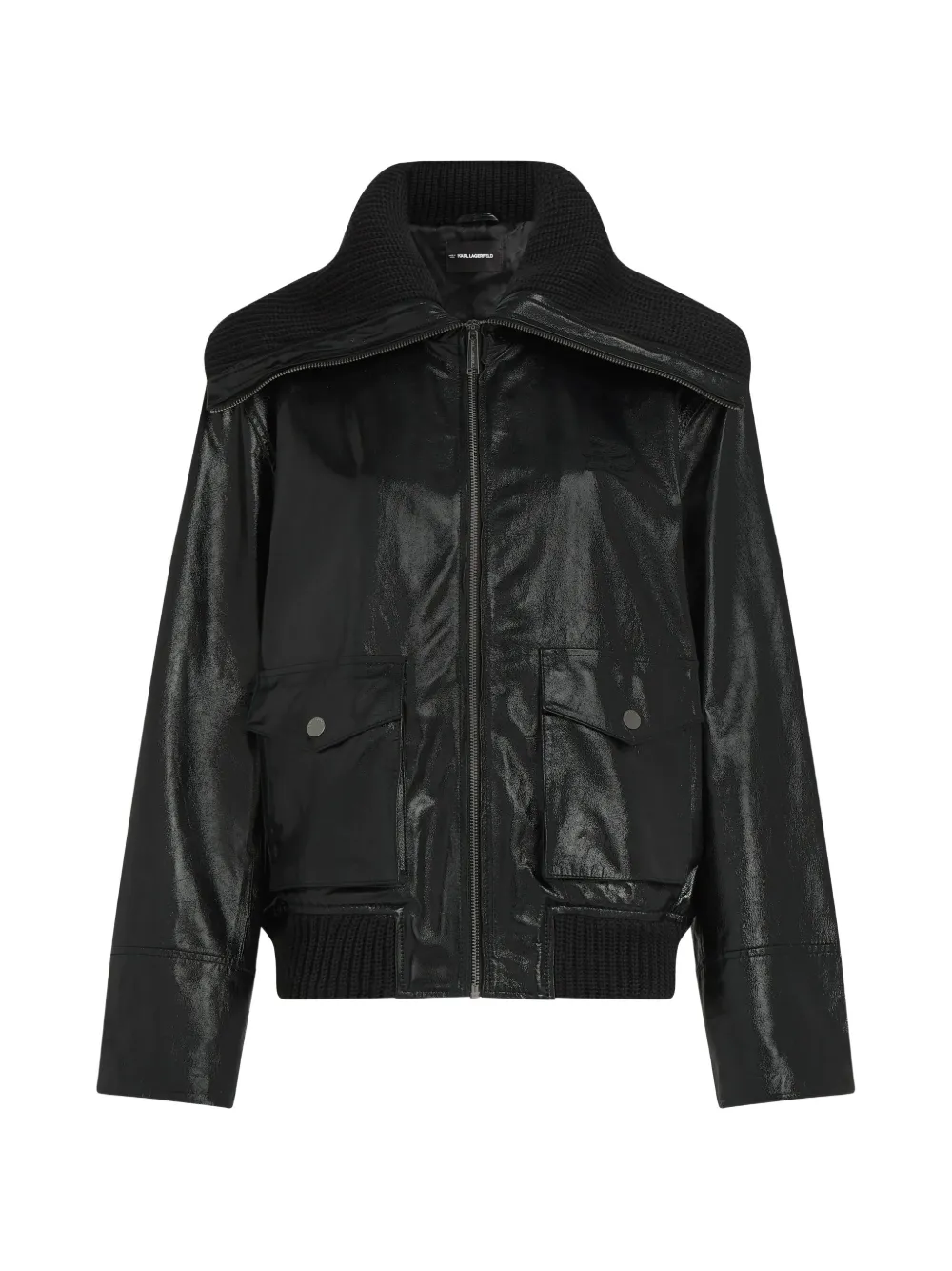 Karl Lagerfeld Giacca con colletto a maglia - Nero