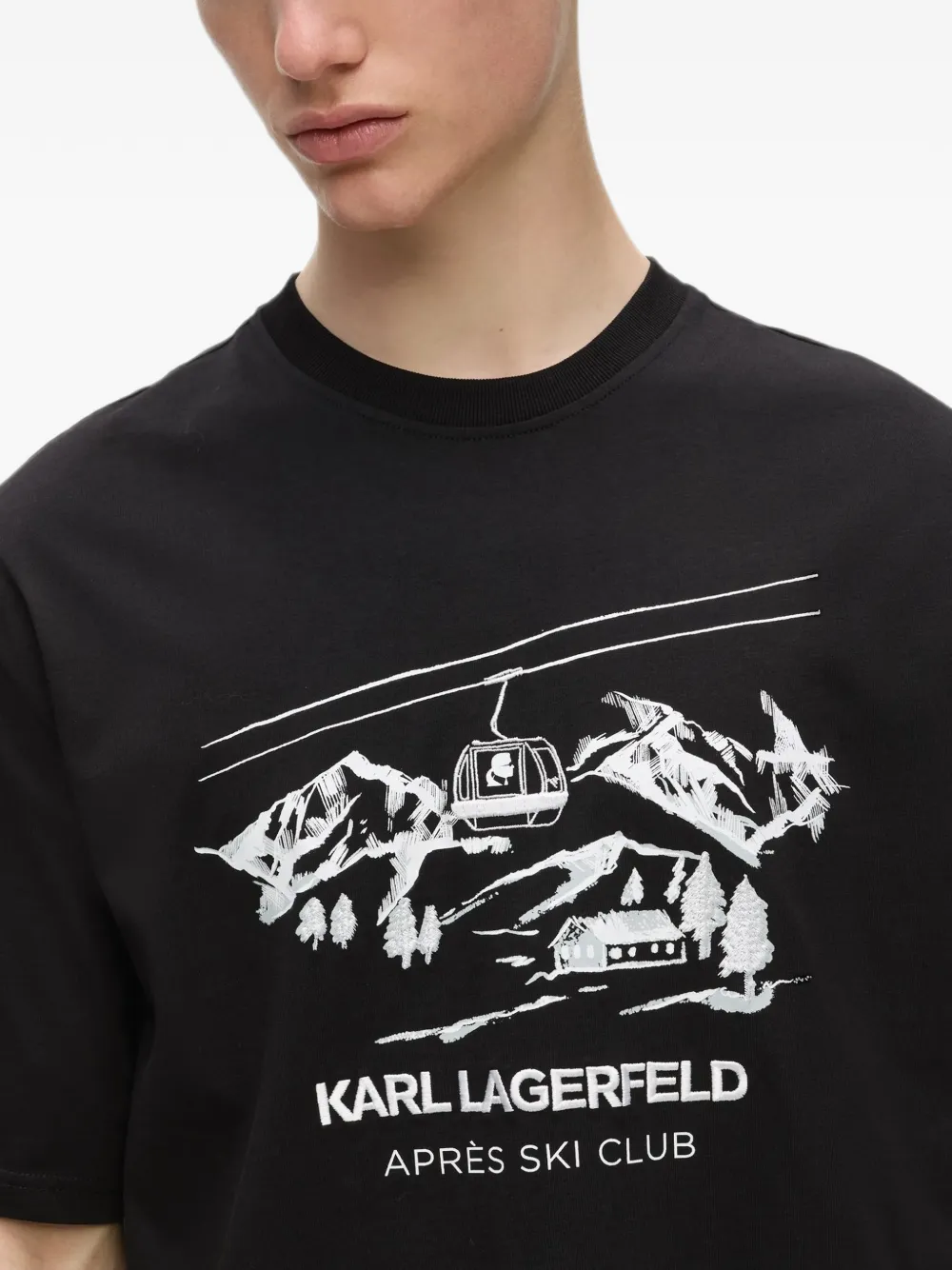 Karl Lagerfeld Après Ski Club T-shirt Zwart