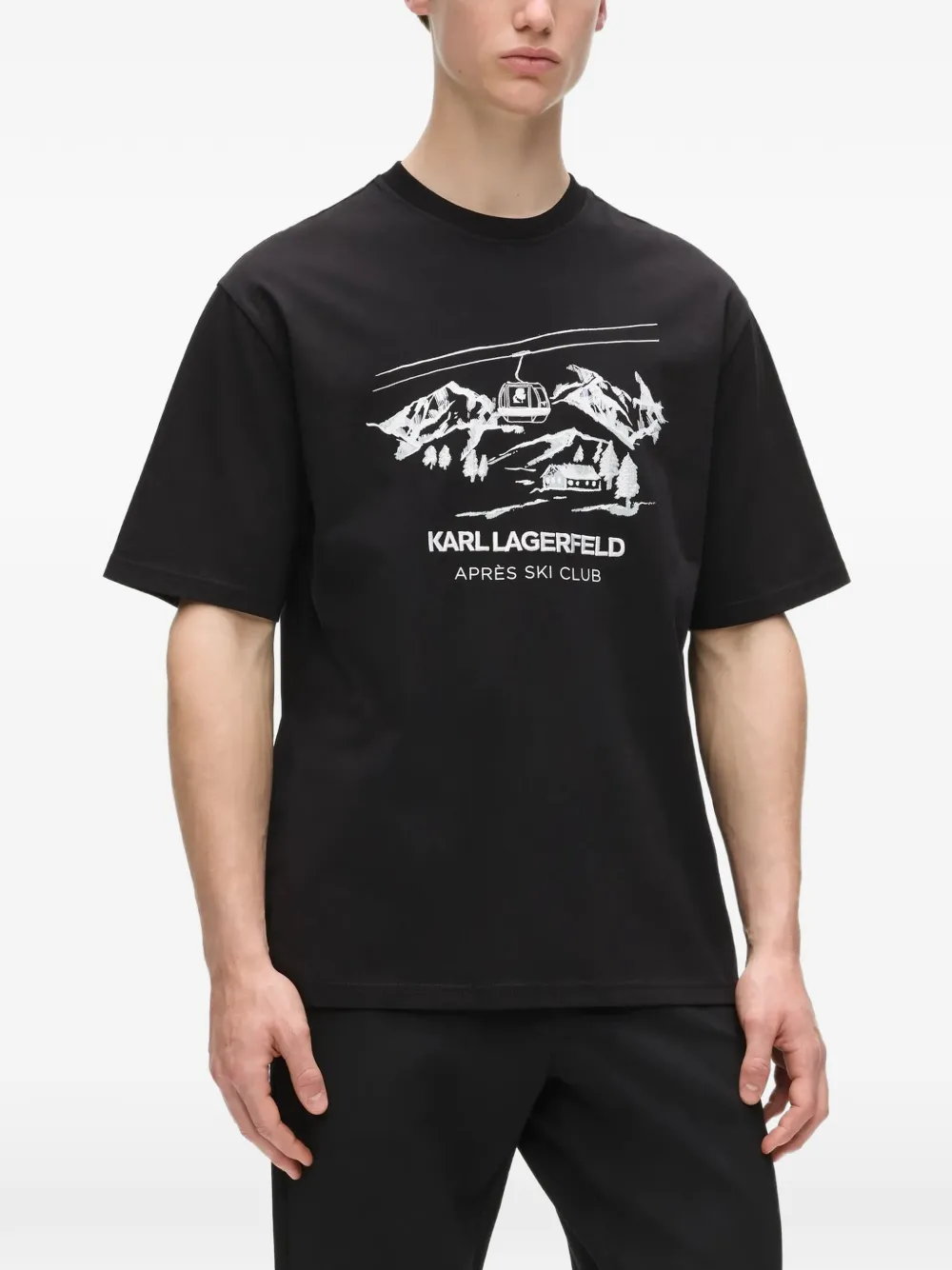 Karl Lagerfeld Après Ski Club T-shirt Zwart