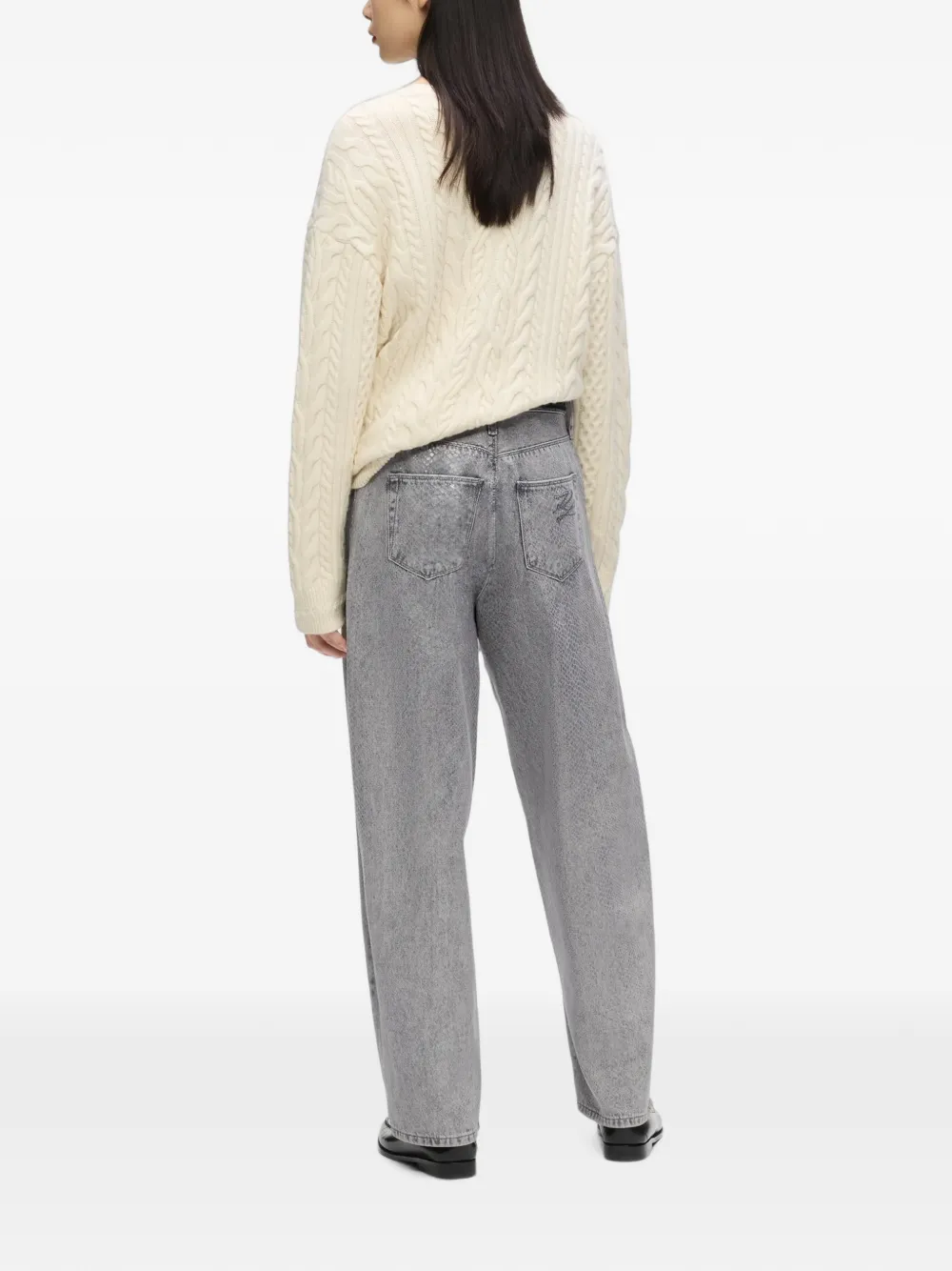 Karl Lagerfeld Gecoate jeans met python-effect Grijs