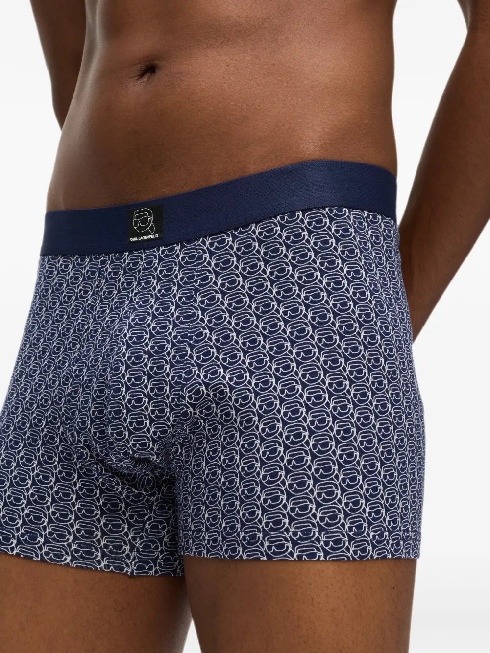 Karl Lagerfeld Drie Ikon boxershorts met patch Blauw