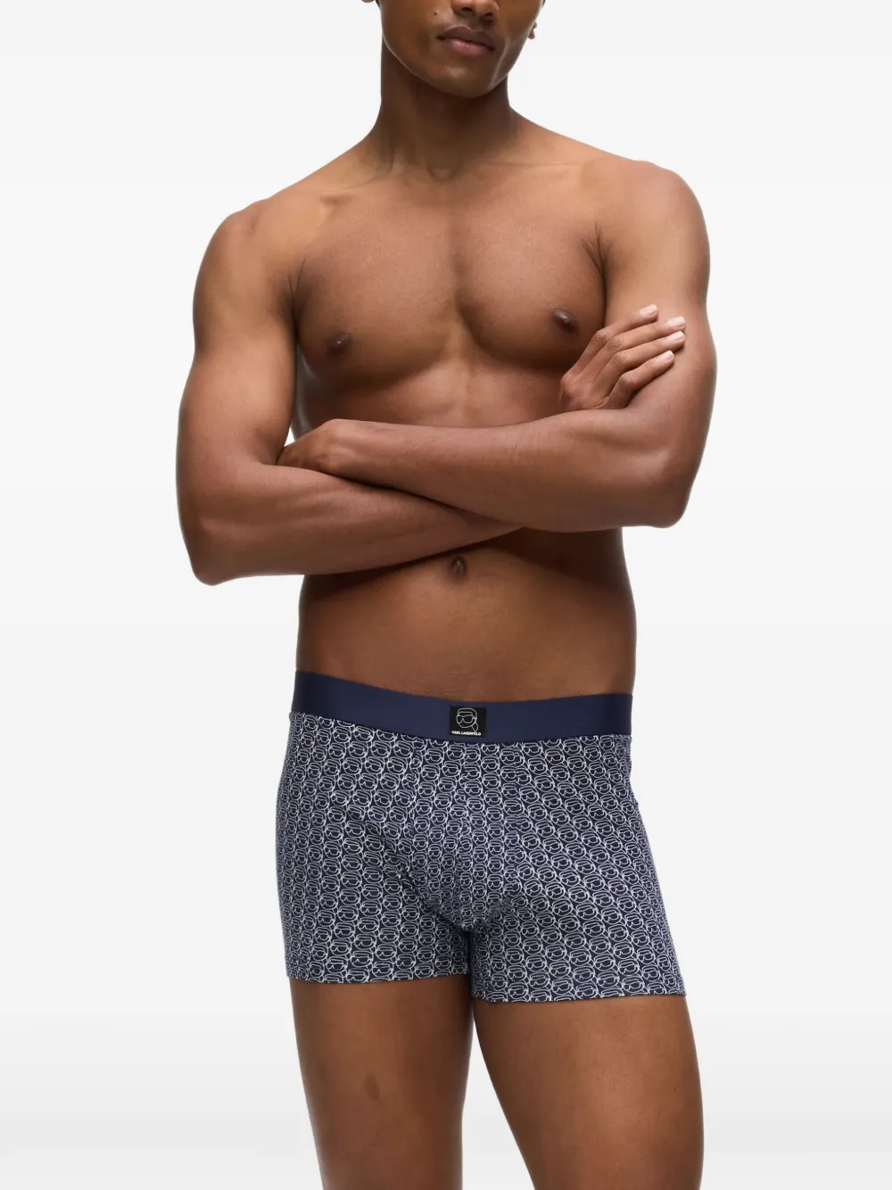 Karl Lagerfeld Drie Ikon boxershorts met patch Blauw