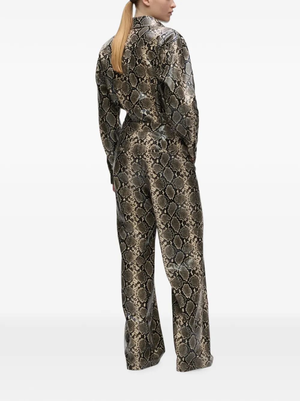 Karl Lagerfeld Flared broek met python-effect Beige