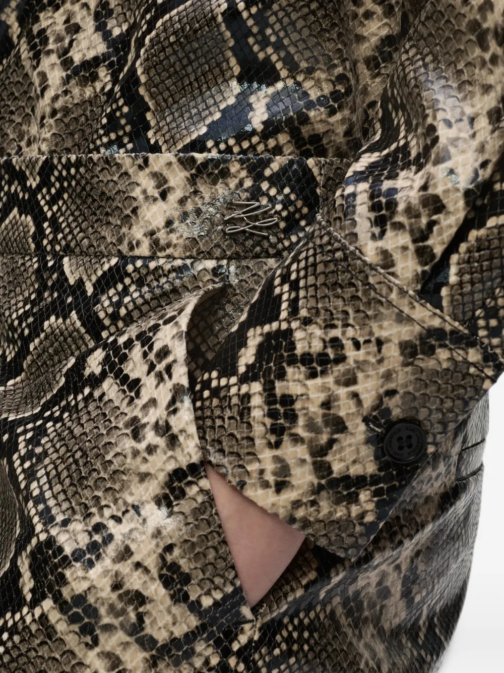 Karl Lagerfeld Flared broek met python-effect Beige