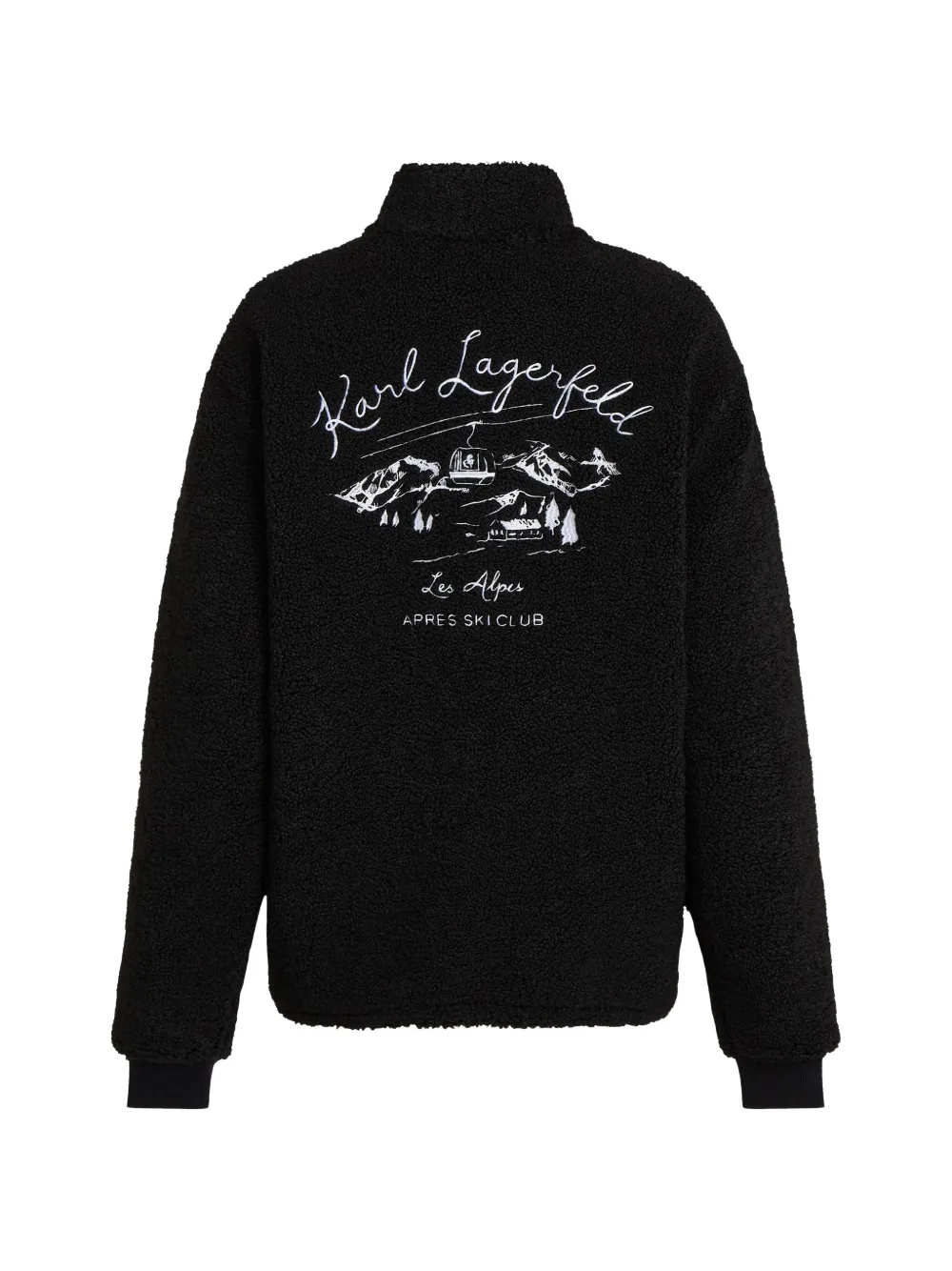 Karl Lagerfeld Fleece jack met borduurwerk Zwart