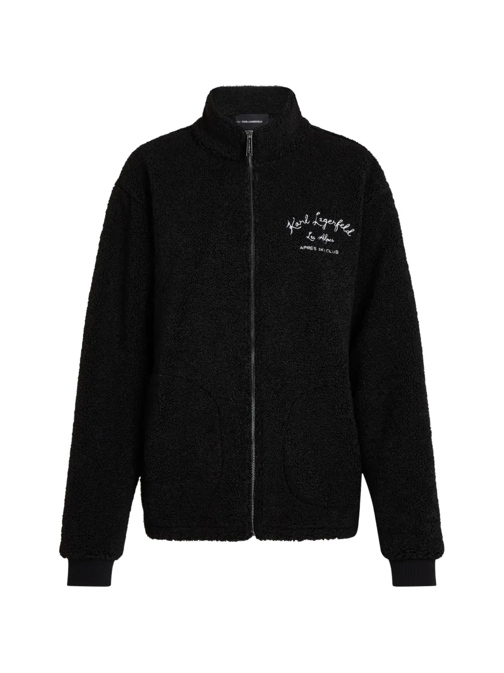 Karl Lagerfeld Giacca in pile con ricamo - Nero