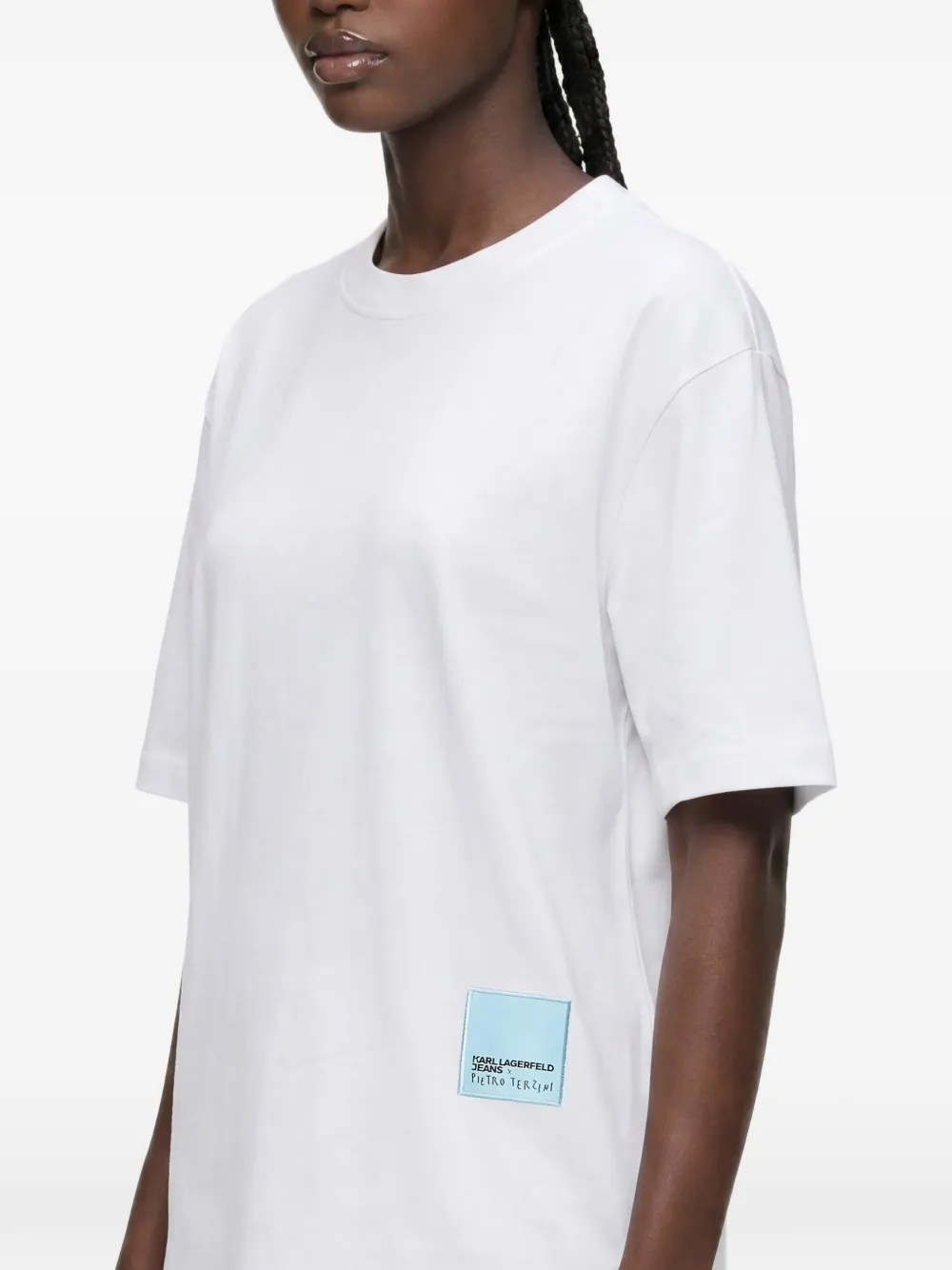 Karl Lagerfeld Jeans x Pietro Terzini ruimvallend T-shirt Wit